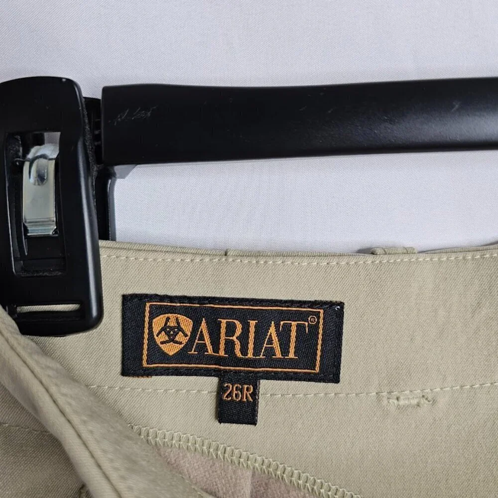 NEW Women's ARIAT Pro Circuit Knee Patch Breeches 26R Khaki Horse Riding Pants - Picture 4 of 7